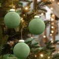 thumbnail image 2 of KOYPTL 12 Pcs Velvet Christmas Tree Ornaments Set 3.14 Inch Flocked Christmas Balls Ornaments,Plastic Shatterproof Xmas Hanging Ornaments Christmas Decorations for Xmas Tree Home Decor Green, 2 of 7
