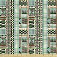 thumbnail image 2 of Folk Upholstery Fabric by the Yard, Tribal Pattern with Geometric Shapes, Decorative Fabric for DIY and Home Accents, Multicolor by Ambesonne, 2 of 5