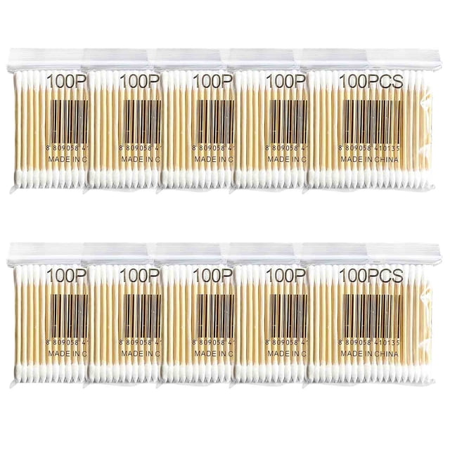 100 Soft Bag Wood Stick Double Swab Sanitary Swab