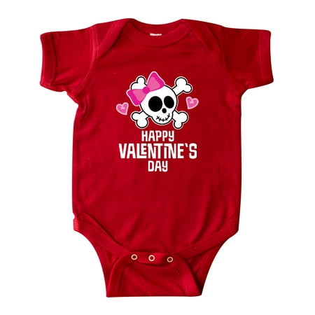 

Inktastic Happy Valentines Day Girls Skull Gift Baby Girl Bodysuit