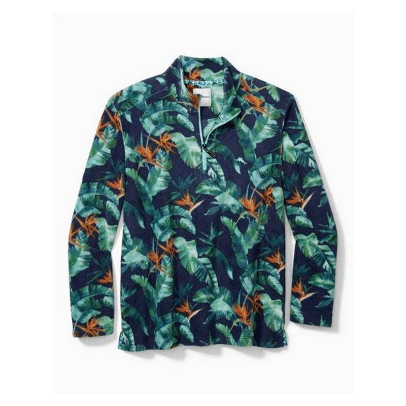 $118 Tommy Bahama Men's Cloud Peak Fronds Half-Zip Sweatshirt, Large