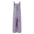 thumbnail image 5 of BLVB Women Overalls Sleeveless Striped Jumpsuits Wide Leg Bib Pants Rompers Summer Beach Outfits with Pockets, 5 of 7