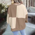 thumbnail image 3 of Oversize Sweatshirts Women Casual Long Sleeve Pullover Half Button Colorblock High Low Tunic Tops, 3 of 6