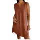 thumbnail image 1 of Vestido de Verano de Manga Corta para las Mujeres Vestido de Sol Sólido con Cuello en V Casual, Vestido de Ventilación de Playa para Imágenes, Uso Diario Y de Fiesta, Poliéster Ligero, 1 of 6
