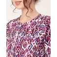 thumbnail image 5 of Moomaya Printed Viscose Summer Top For Women, Round Neck Short Sleeves Casual Top, 5 of 8