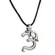 thumbnail image 2 of Moda Plata Sánscrito Yoga Gimnasia Colgante Collar Negro Cuerda Cadena Salvador Collar, 2 of 6