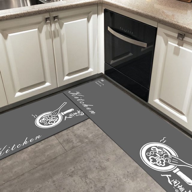 Alfombrillas antideslizantes para cocina, alfombra absorbente gris para Baño, Dormitorio, sala de estar, área de piso, pasillo, entrada, felpudo, almohadilla de oración Fivean unisex
