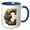 Blue/White, variant on 3drose, Steampunk Image of Metal Monogram Initial C, 11oz Mug