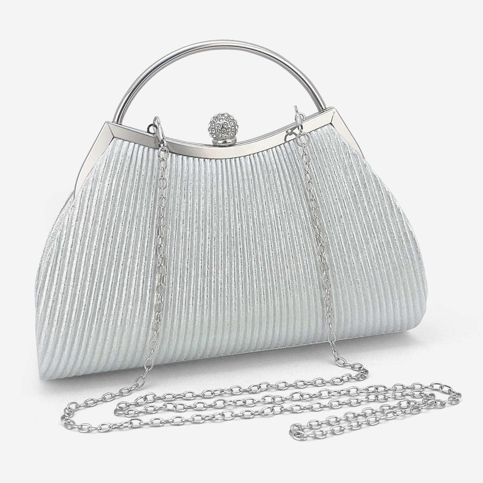 Clutch Purses for Women Evening Bags Party Clutches Handbag With Detachable Chain Strap for Cocktail Party Wedding Purses with Pleated