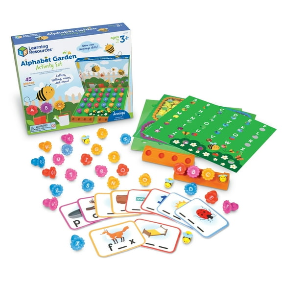 Learning Resources Alphabet Garden Activity Set - 45 Pieces, Toddler Learning Games for Boys and Girls Ages 3 , Alphabet Learning Games