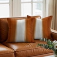 thumbnail image 3 of Throw Pillow Covers, Burnt Orange Striped Decorative Throw Pillow Covers 20x20 Inch, Orange Ombre Farmhouse Abstract Art Square Linen Pillow Cases for Couch/Living Room/Sofa, 3 of 9
