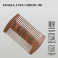 thumbnail image 3 of H&S Wooden Beard Grooming & Mustache Comb for Men - Tangle Free Wood Comb for Beard Straightener - Sandal Scented Travel Beard Growth Comb Tool for Hair Care, 3 of 7