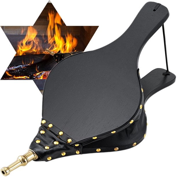 Amagabeli Fireplace Bellows Large Wood Air Blower Cast Nozzle for