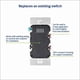 thumbnail image 4 of Interruptor de intensidad Leviton Toggle Slide TSL06-1LG para bombillas LED, 4 of 7
