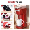 thumbnail image 6 of 2 in 1 Single Serve Coffee Maker for K Cup Pods & Ground Coffee, Mini K Cup Coffee Machine with 6 to 14 oz Brew Sizes, Single Cup Coffee Brewer with One-Press Fast Brewing, Reusable Filters,Red, 6 of 8
