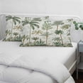 thumbnail image 4 of Tropical Green Palm Tree Throw Pillow Cover, Pillowcase Protectors with Zipper, Breathable Decorative Lumbar Pillow Case Cover, Summer Beach Botanical Pillow Shams for Couch Sofa 16x24Inch, 4 of 8