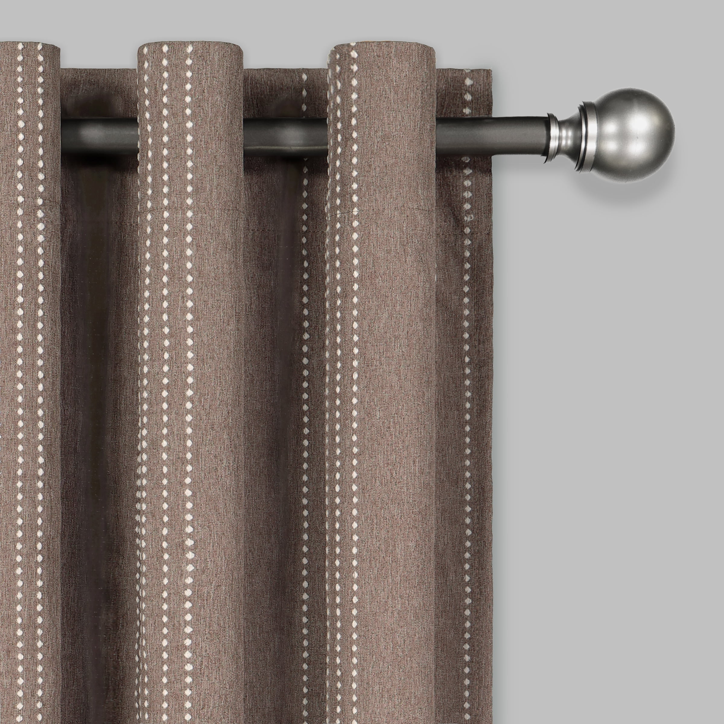 Eclipse Ronneby Stripe Blackout Grommet Tope Single Window Curtain Panel, Chocolate, 40 x 95