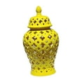 thumbnail image 4 of tarro de jengibre Cerámica Tallada Enrejado Jengibre Tarro Tarro De Almacenamiento Florero Sala De Estar Decoración Elegante Amarillo Tamaño L, 4 of 9