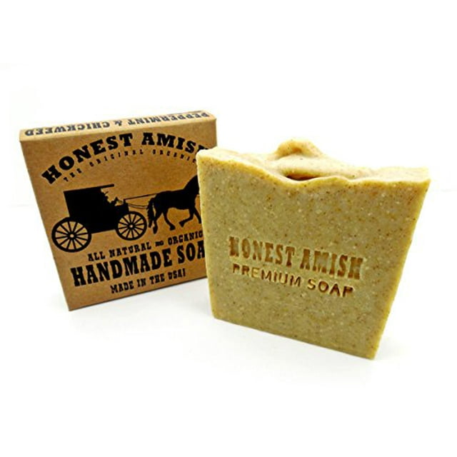 Honest Amish Barre de Savon Naturelle à la Menthe Poivrée et au Chickweed
