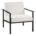 thumbnail image 1 of Milano Polyester Oatmeal Cream Stationary Black Metal Accent Chair, 1 of 8