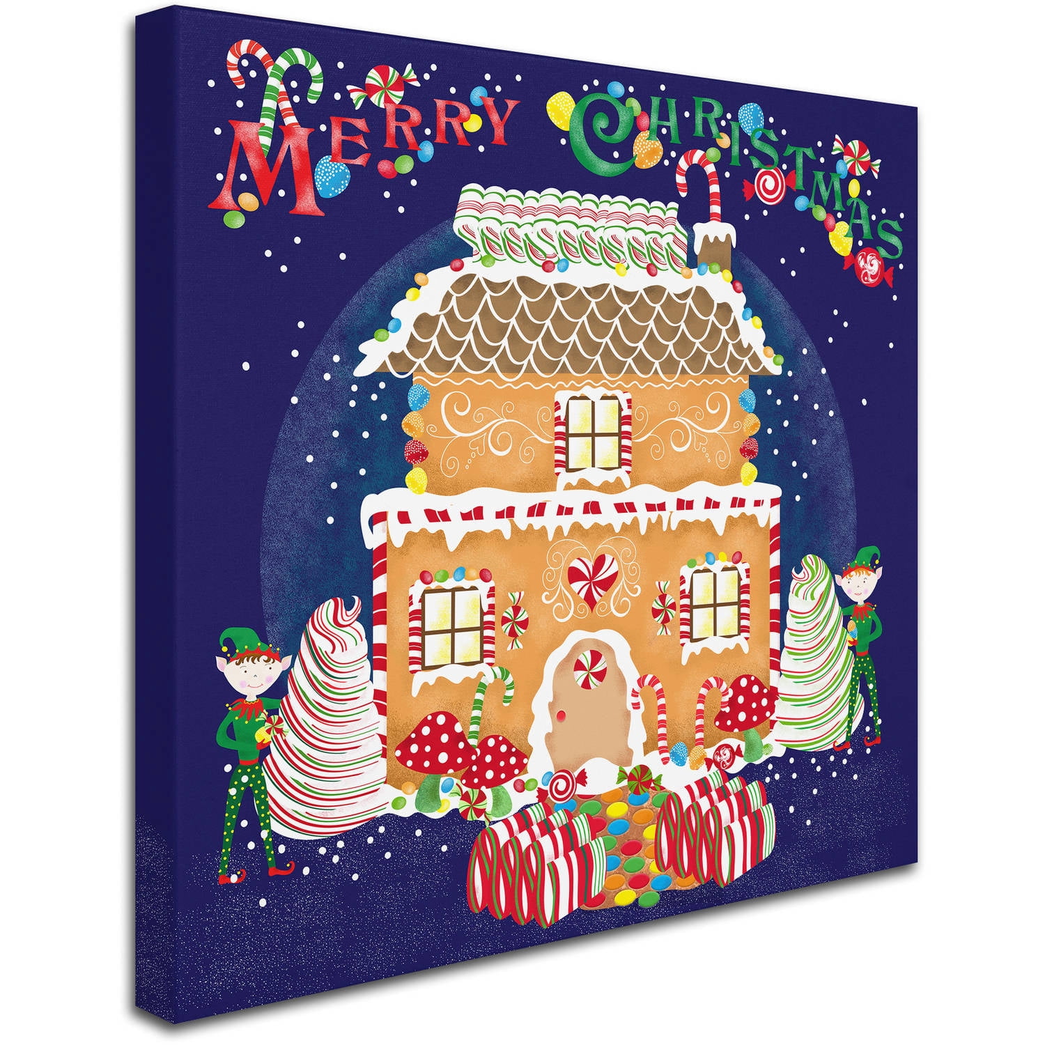 Trademark Fine Art "Xmas Gingerbread House" Canvas Art by Lisa Powell Braun
