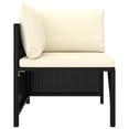thumbnail image 3 of vidaXL 5 Piece Garden Sofa Set with Cushions Black Poly Rattan, 3 of 5