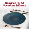 thumbnail image 7 of Smarty 7.5" Navy with Gold Rim Organic Round Disposable Plastic Salad Plates 120ct, 7 of 7