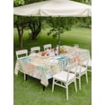 thumbnail image 4 of Outdoor Tablecloths with Umbrella Hole & Zipper, Teal Red Coastal 54x80 Inch Tablecloth Rectangle, Jellyfish Nautical Beach Coral Starfish Waterproof Table Cloth, Patio/Pool/Picnic Table Covers, 4 of 8