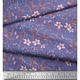 thumbnail image 2 of Soimoi Modal Satin Tissu Feuilles & Azalée Imprimé Floral Tissu par Yard 42 Pouces de Large, 2 of 3