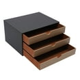 thumbnail image 2 of Wooden Desk Organizer with Drawers Office Supplies Computer Desktop Tabletop, 2 of 17