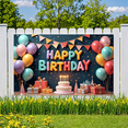 thumbnail image 5 of Rainbow Balloons Birthday Banner Colorful Cake Party Celebration Decor for Birthday Party Event Kids, 5 of 6