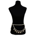 thumbnail image 2 of Alloy Waist Chain Body Chain For Women Waist Belt Coin Tassel Pendant Belly Chain Adjustable Body Harness For Jeans Dresses 2pcs, 2 of 5