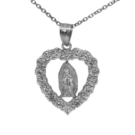925 Sterling Silver Guadalupe Penadnt with 18" Chain