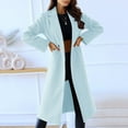 thumbnail image 2 of Tiqkatyck Trench Coat Clearance Women Clothing Womens Solid Color Lapel Double Breasted Coat Winter Long Button Woolen Coat Womens Tops Blue S, 2 of 5