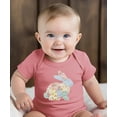 thumbnail image 6 of Ink Printed Image NOT a Quilt Patch - Easter Floral Bunny Faux Patchwork Baby Bodysuit Mauve Bodysuit 12 Months, 6 of 7