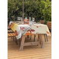 thumbnail image 2 of Outdoor Tablecloth with Umbrella Hole and Zipper, Orange Pumpkin Fall Rectangle Table Cloth 60x120 Inch Waterproof Tablecloth, Thanksgiving Eucalyptus Leaves Picnic Table Cover for Patio Camping, 2 of 7