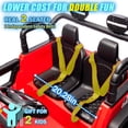 thumbnail image 4 of 24V 2 Seater Ride on Car for Kids, Electric Truck with Remote Control, 20.28" Wide Seat, Powerful 2x200W Motor, Bluetooth, MP3, Two Seat Belts, Lights, Electric Car for Boys and Girls (Red), 4 of 8