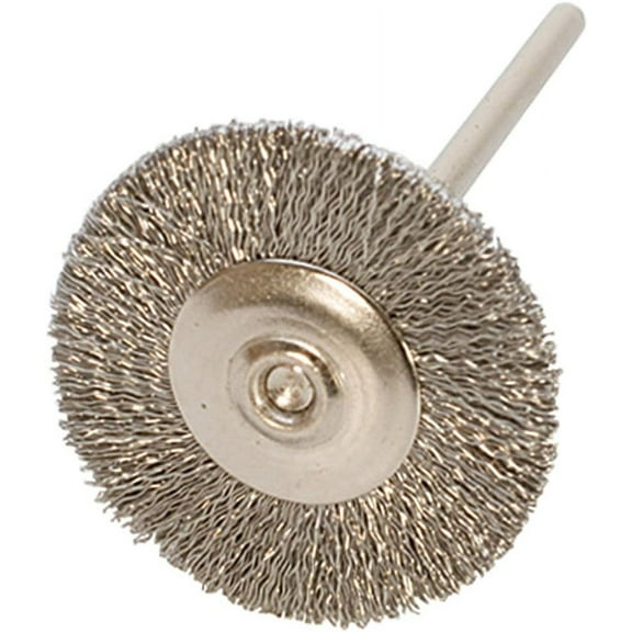 Miniature Brushes on Mandrels, Crimped Steel Wire, 3/4 Inch, 12 Pack