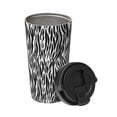 thumbnail image 2 of Fotbe Zebra Printed Insulated Travel Coffee Mug Spill Proof Leak Proof Stainless Steel Coffee Tumbler Reusable Coffee Cups with Lids Thermos, 2 of 8