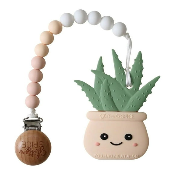 Glitter & Spice Anneau de Dentition en Silicone - Plante d'Aloès