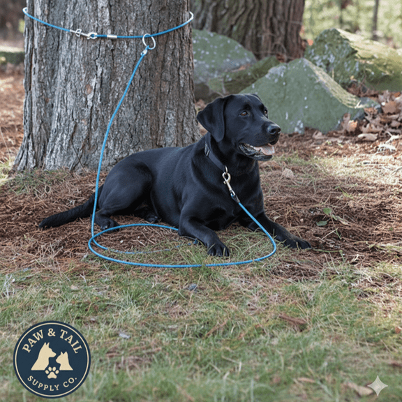 Boss Pet Snap Around Tree Tie Out Cable 10ft For Dogs Up to 60 lb