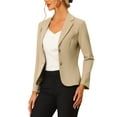 thumbnail image 4 of INSPIRE CHIC Blazer de Travail pour Femme Col à Revers Veste à Manches Longues Blazer de Complet Kaki TP, 4 of 6