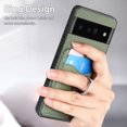 thumbnail image 6 of Carbon Fiber Patterned Case Compatible with Google Pixel 6 Pro, Wallet Case with Card Holder, 360°Rotation Ring Holder Stand, PU Leather Card Slots Protective Cover for Google Pixel 6 Pro, Green, 6 of 8