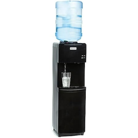 Top Loading Hot and Cold Water Dispenser - Water Cooler for 5 Gallon Bottles and 3 Gallon Bottles - Includes Child Safety Lock - Water Machine Perfect for Home, Office, & More - Black