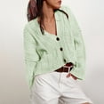 thumbnail image 2 of iHPH7 Cropped Cardigan Sweaters for Women Cable Knit Cardigan Women Knits Clothing Fall Outfits for Women Long Sleeve Cardigan for Women Soft Cardigans for Women's Outerwear Mint Green M, 2 of 8
