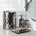 thumbnail image 3 of WHOLE HOUSEWARES | Bathroom Wastebasket | Mosaic Glass Decoration | Bathroom Dcor, 3 of 4