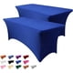 thumbnail image 2 of Paquete de 2 manteles de 6 pies para mesa rectangular, mantel de color marfil, manteles rectangulares de spandex elásticos ajustados, 6 pies para cumpleaños, cócteles, bodas, banquetes, 2 of 5