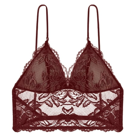 

YWDJ Womens Lingerie Tops Corset Tops Lace Backless Bras A Variety Of Ways To Wear Large Elastic With Pad Underwear Y2k Camisole Halter Tops for Valentines Day Anniversary Wedding Honeymoon Wine L
