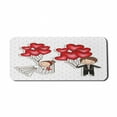 thumbnail image 1 of Wedding Computer Mouse Pad, Funny Cartoon Style Newlyweds with Heart Shaped Balloons Dots Happiness, Rectangle Non-Slip Rubber Mousepad X-Large, 35" x 15" Gaming Size, Red White Black, by Ambesonne, 1 of 2