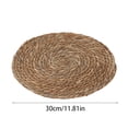thumbnail image 2 of Natural Woven Placemat, Round Woven Plate Placemats, Farmhouse Rustic Straw Braided Chargers Place Mats, Large Boho Cattail Weave Table Mats, for Dining Plates Table Decor Home Wedding Party, Brown, 2 of 6